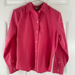 Women’s GH Bass & CO Pink Button Down Shirt Cotton Stretch Fabric Size Medium